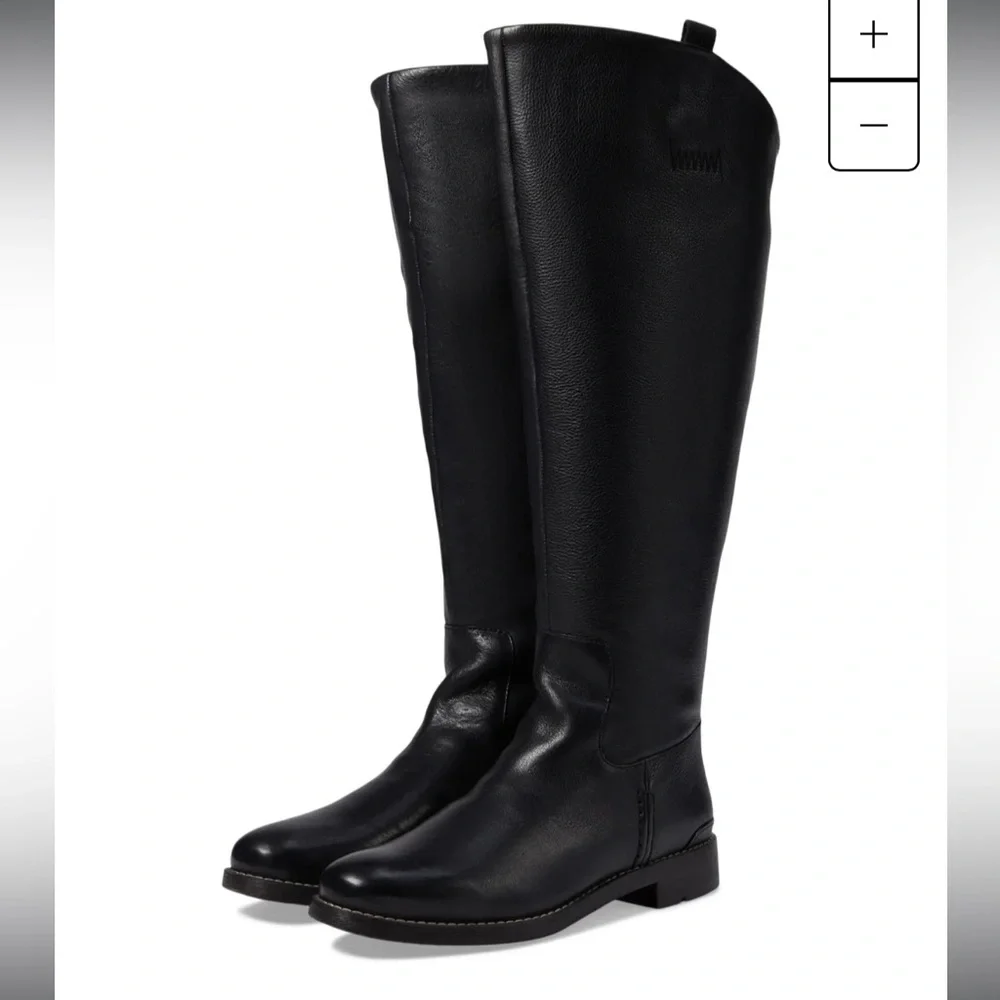 NEW Franco Sarto Womens Meyer Knee High Wide Calf Flat Boots -Black Size 7